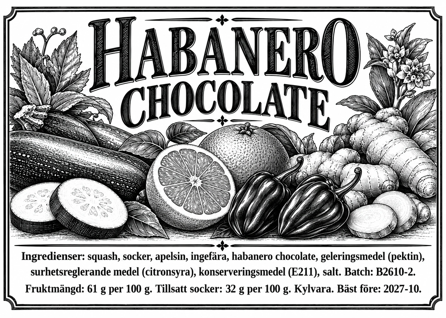 Etikett för Habanero Chocolate