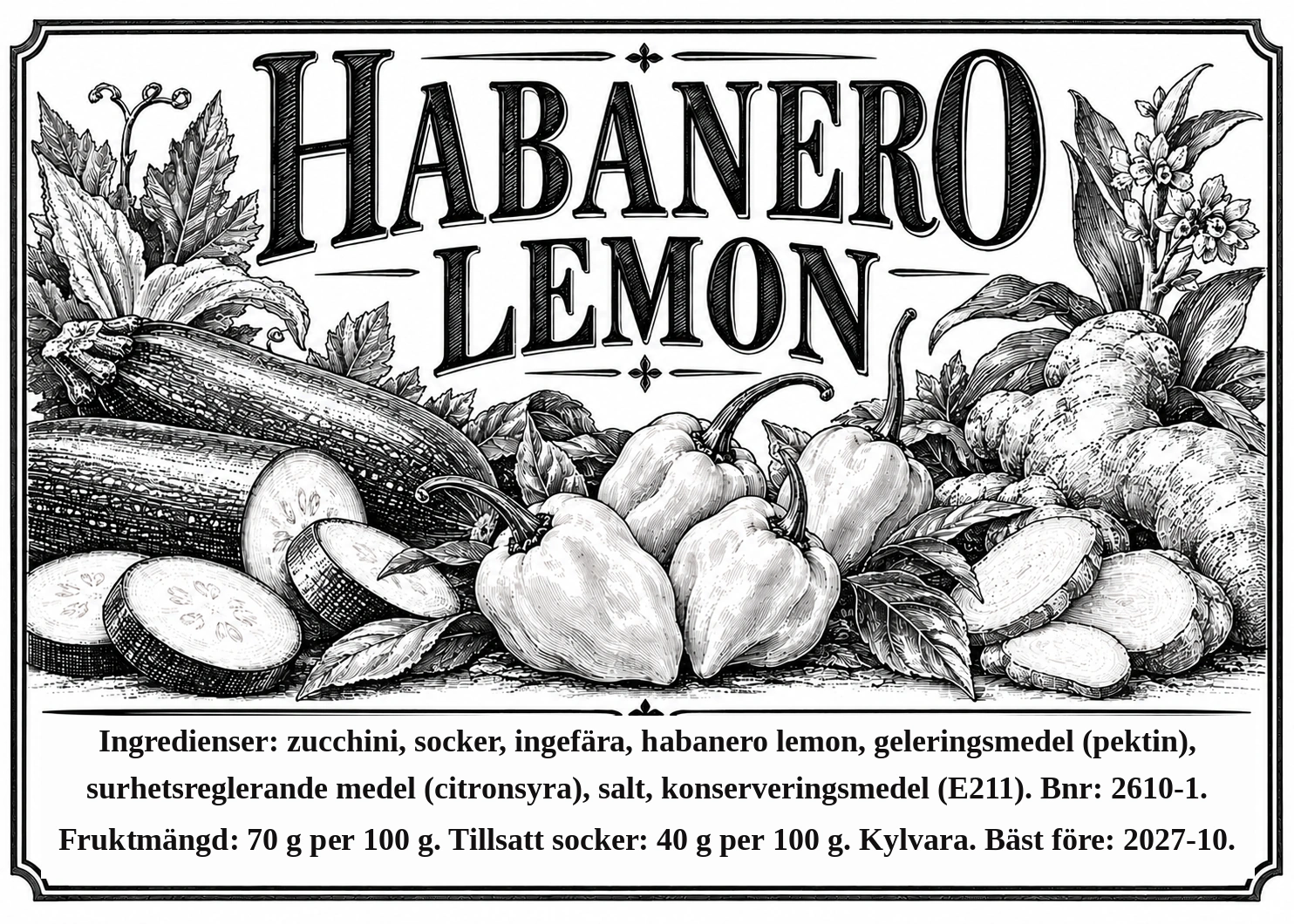 Etikett för Habanero Lemon